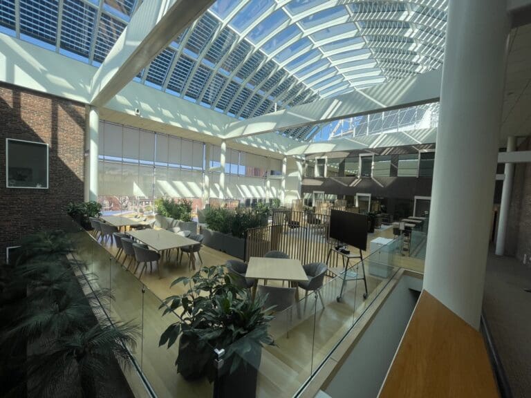 Community space with touchdown areas