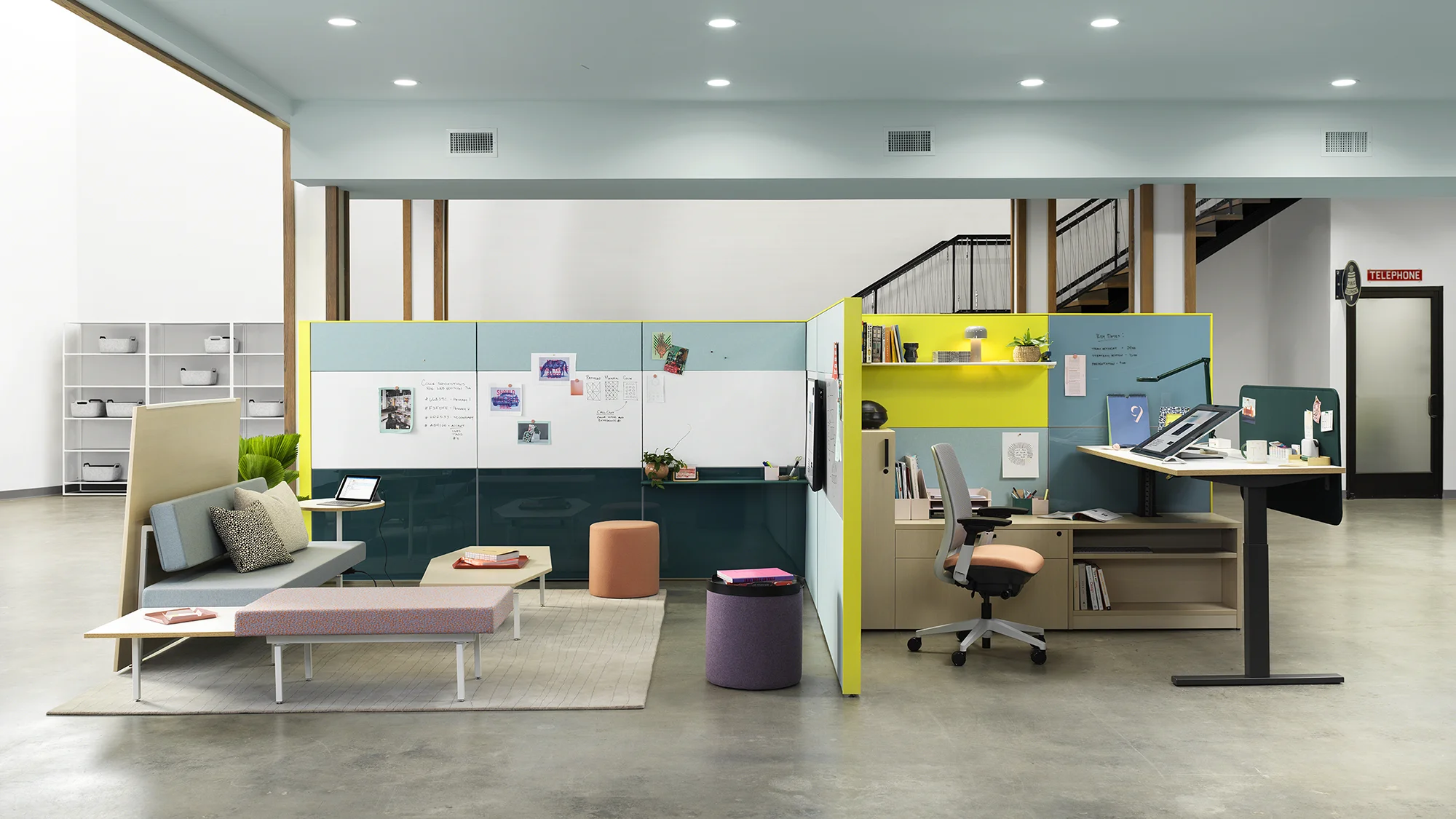 colorful office workstation