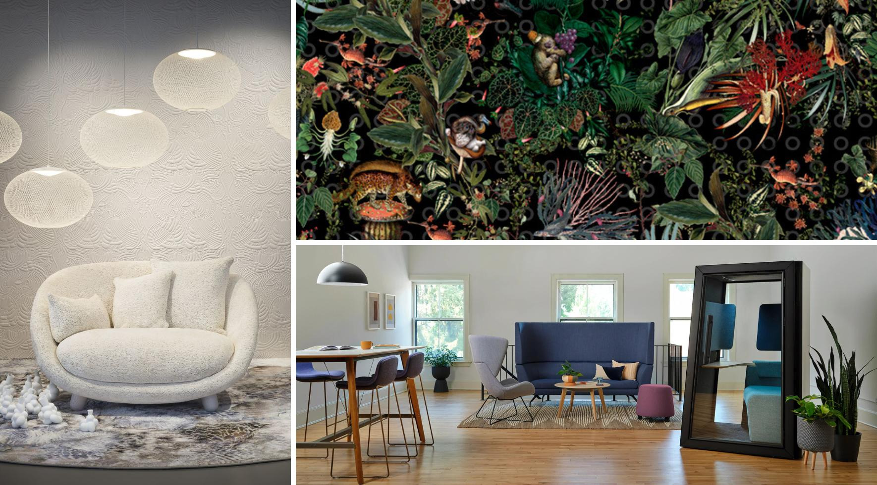 image collage of ancillary furniture trends in commercial design