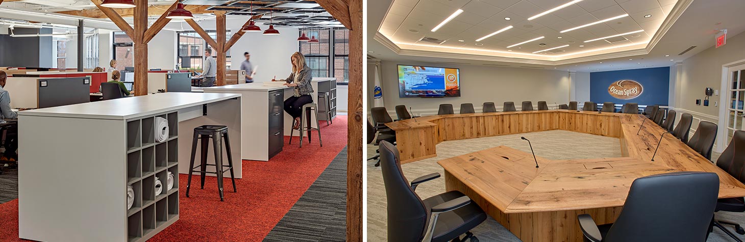 Examples of functional custom furniture designs within office settings