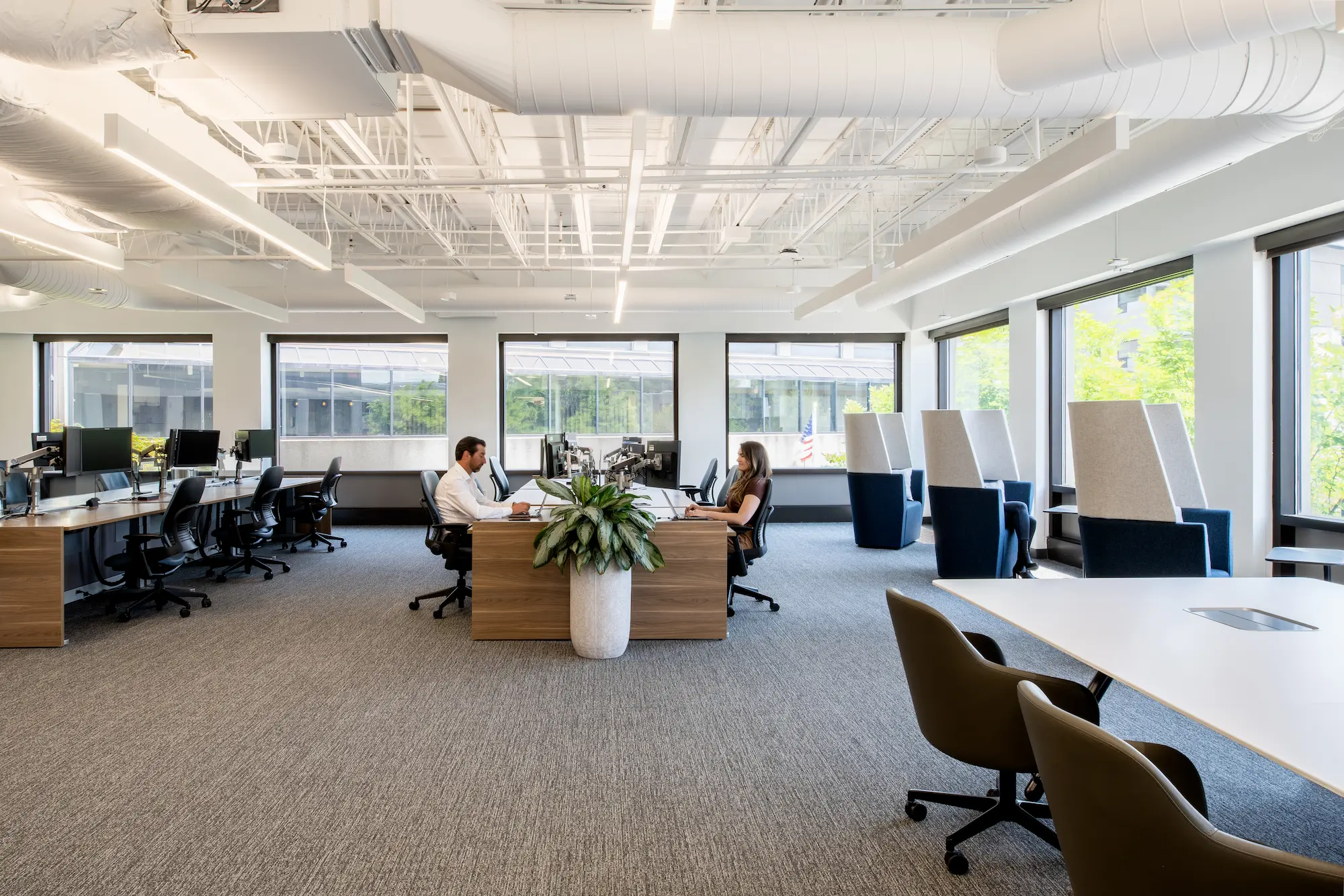 people working in an office