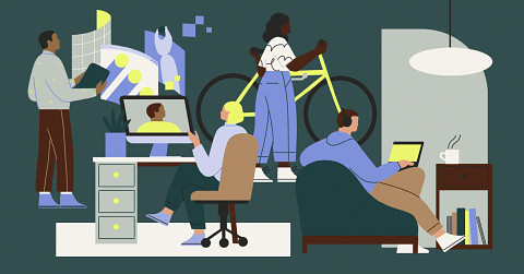 illustration of workers collaborating 