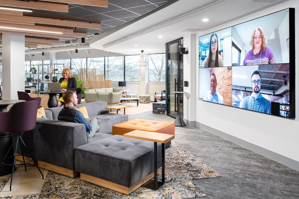 videoconferencing on video wall