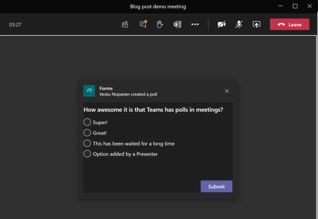 Microsoft Teams Feature - live polling