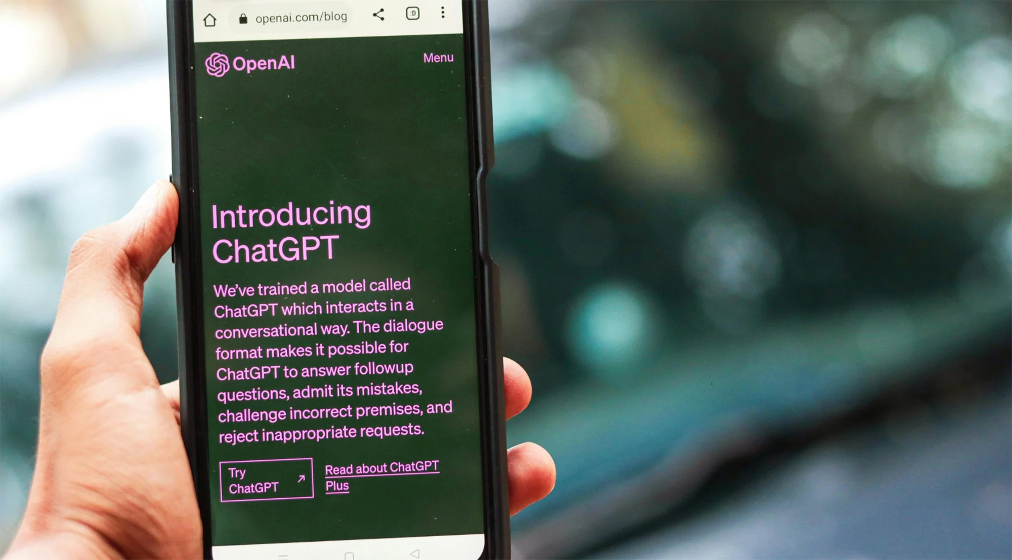 person using ai on a mobile device