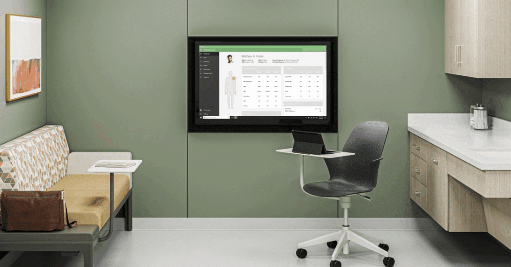 patient room with tech