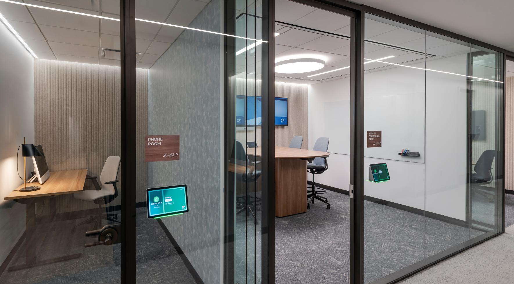 enclosed meeting rooms