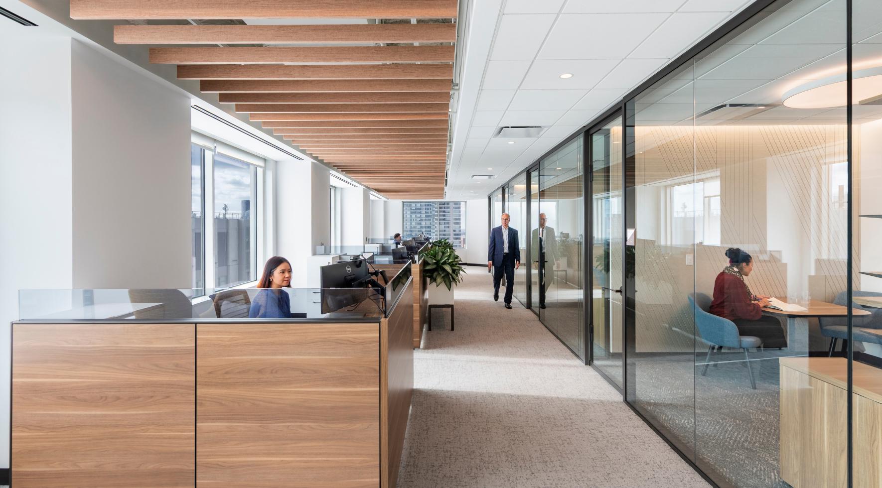 workstations adjacent to meeting room