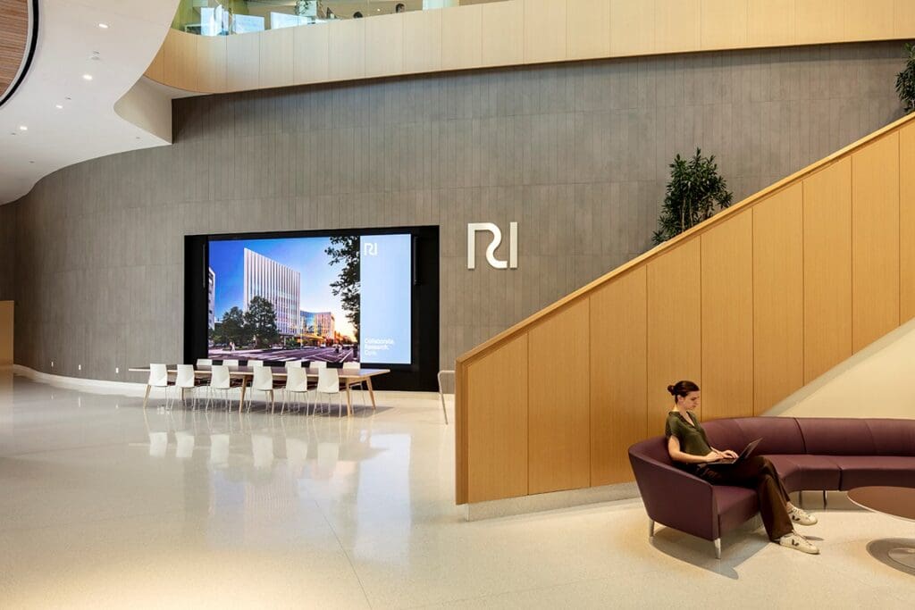 visual experience video wall lobby