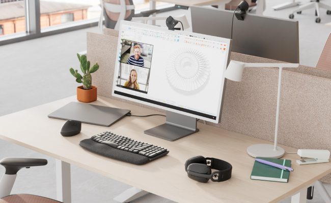Ergonomic Work Desk Logitech Ergonomic Work Desk