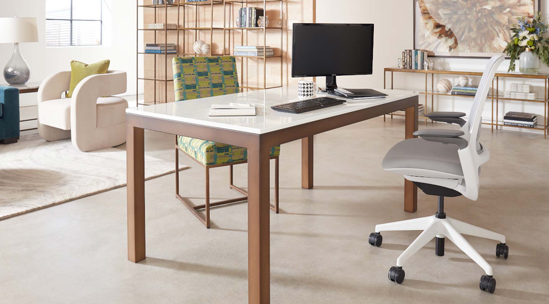 Sitting Desk With Footrest, Home Office Desk, Work From Home Desks