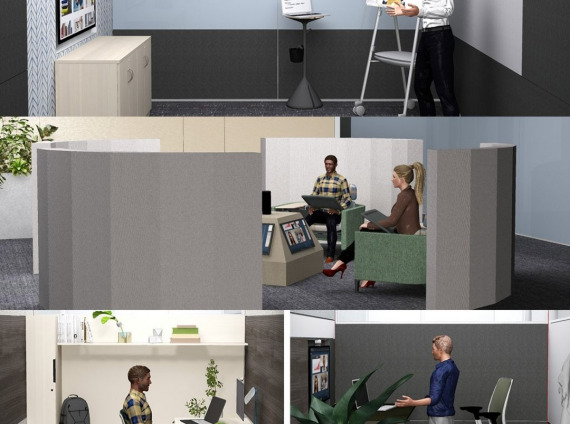 6 different concept spaces for a reimagined office