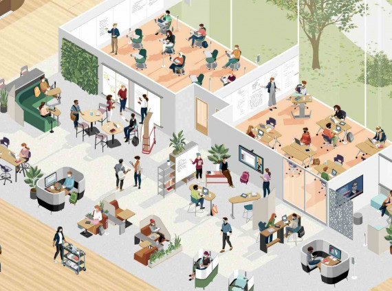 Steelcase rendering from new Learn Better research