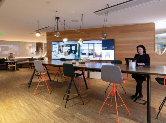 cafe hub in progressive workspace