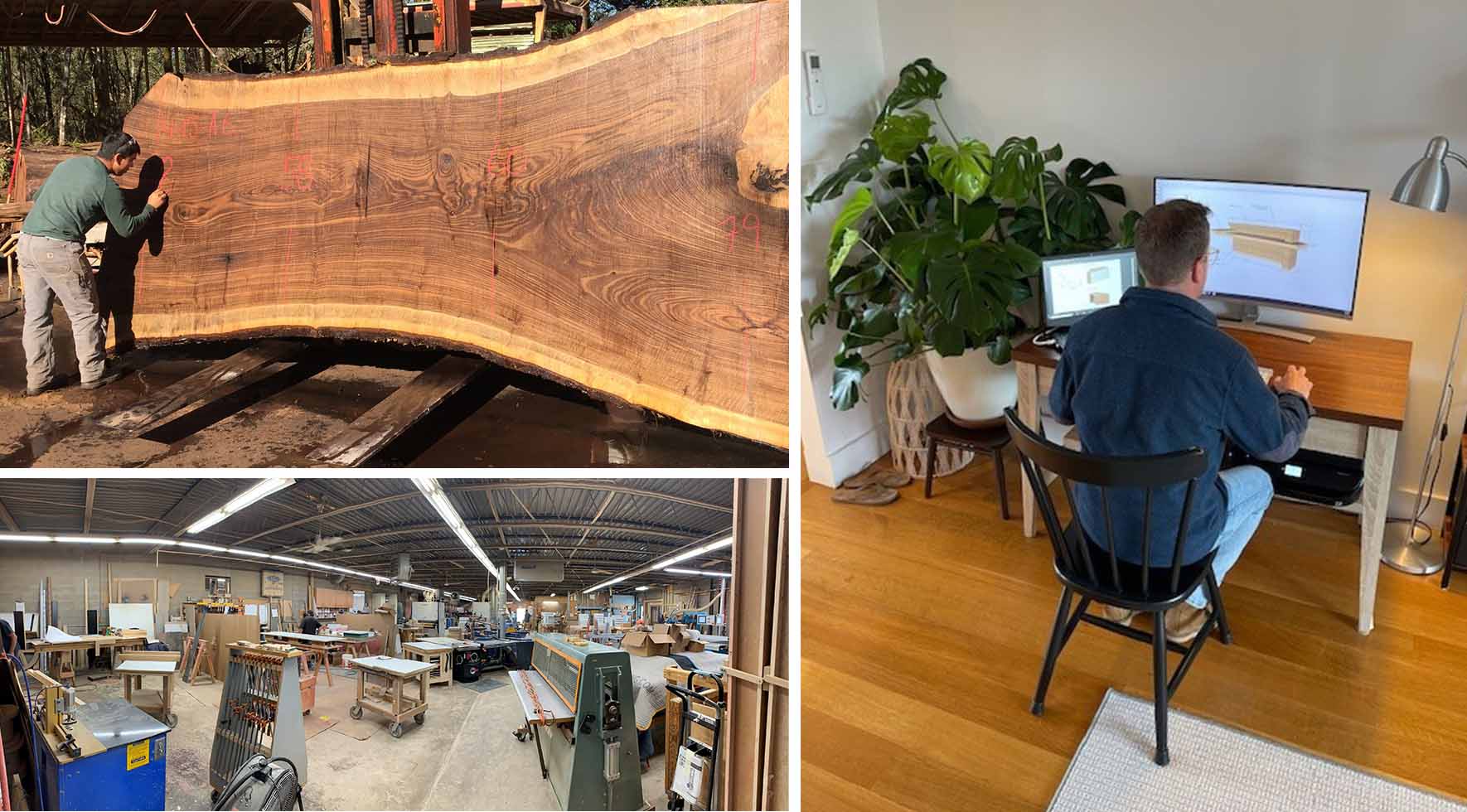 custom furniture millshop and designer at work